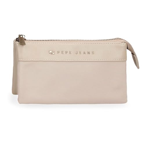 Pepe Jeans Morgan Geldbörse mit DREI Fächern, Beige, 17,5 x 9,5 x 2 cm, Polyester und PU von Joumma Bags, Beige, Talla única, Geldbörse mit DREI Fächern von Pepe Jeans