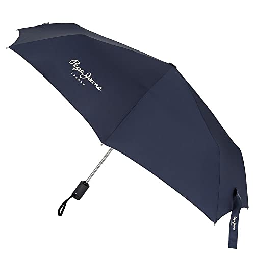 Pepe Jeans Ned Faltbarer Regenschirm, Blau, Polyester, mit Aluminium-Stock, blau, Regenschirm von Pepe Jeans