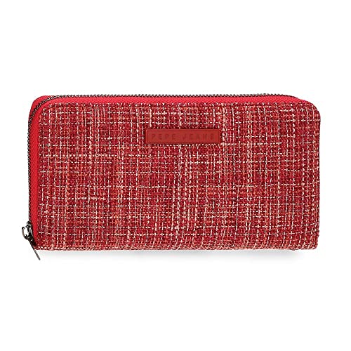 Pepe Jeans Oana Geldbörse mit Kartenhalter Rot 19,5x10x2 cm Polyester mit Kunstlederdetails von Pepe Jeans