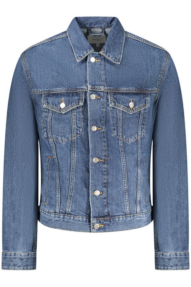 Pepe Jeans Outdoorjacke Blaue Herren Jeansjacke: Regular Fit, gewaschener Look, 4 Taschen von Pepe Jeans