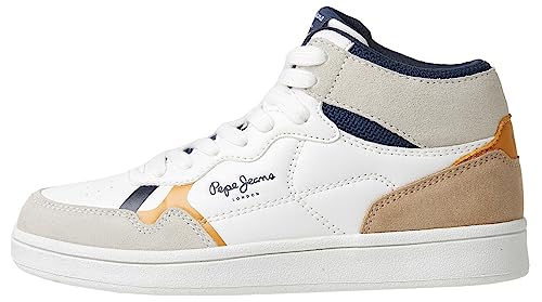 Pepe Jeans Player BRITBOOT B Sneaker, White (White), 34 EU von Pepe Jeans