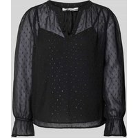 Pepe Jeans Regular Fit Bluse mit Ziersteinbesatz Modell 'ADDISON' in BLACK, Größe S von Pepe Jeans