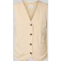 Pepe Jeans Regular Fit Leinenweste aus Viskose-Lyocell-Mix Modell 'STELLA' in Offwhite, Größe S von Pepe Jeans