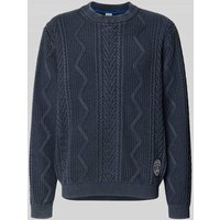 Pepe Jeans Regular Fit Strickpullover aus reiner Baumwolle Modell 'PERRY' in Marine, Größe XXL von Pepe Jeans