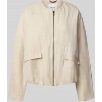 Pepe Jeans Relaxed Fit Blouson aus Leinen-Baumwoll-Mix Modell 'SONIA' in Offwhite, Größe M von Pepe Jeans