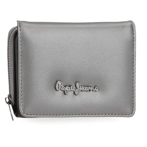 Pepe Jeans Ruby Geldbörse mit Geldbörse, grau, 10 x 8 x 3 cm, Polyester und PU von Joumma Bags, grau, Talla única, Geldbörse mit Münzfach von Pepe Jeans