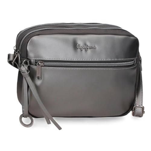 Pepe Jeans Ruby Umhängetasche, grau, 25 x 16 x 6,5 cm, Polyester und PU von Joumma Bags, grau, Talla única, Umhängetasche von Pepe Jeans