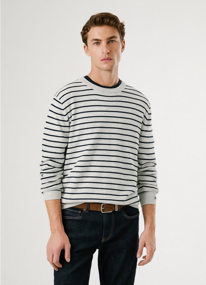 Pepe Jeans Rundhalspullover ANDRE STRIPES mit Kaschmir-Anteil, gestreift von Pepe Jeans