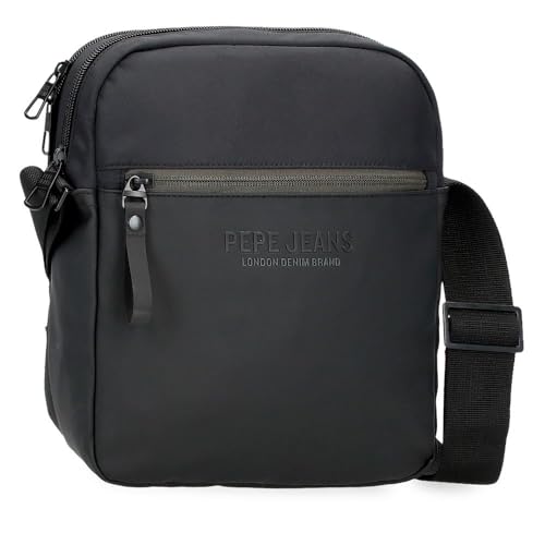 Pepe Jeans Sail up Umhängetasche, Schwarz, 22 x 27 x 8 cm, Polyester und PU by Joumma Bags, Schwarz, Talla única, Umhängetasche von Pepe Jeans
