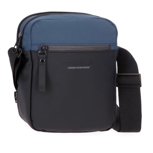 Pepe Jeans Sail up Umhängetasche mit Zwei Fächern, blau, 17 x 22 x 7,5 cm, Polyester und PU von Joumma Bags, blau, Talla única, Umhängetasche mit Zwei Fächern von Pepe Jeans