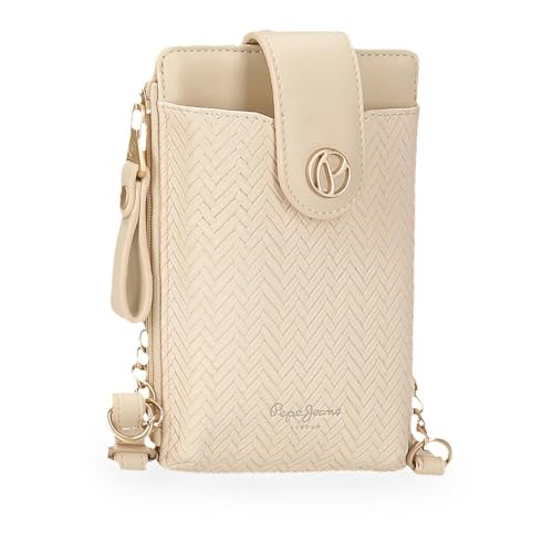 Pepe Jeans Sprig lässiger Damenrucksack, Handtasche, Geldbörsen und Geldbörsen, RFID-System, Kunstleder von Joumma Bags, Beige, Talla única, Umhängetasche von Pepe Jeans