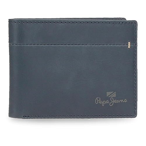 Pepe Jeans Staple Horizontale Geldbörse mit Geldbörse, Blau, 11,5 x 8 x 1 cm Leder, blau, Talla única, Horizontale Geldbörse mit Geldbörse von Pepe Jeans