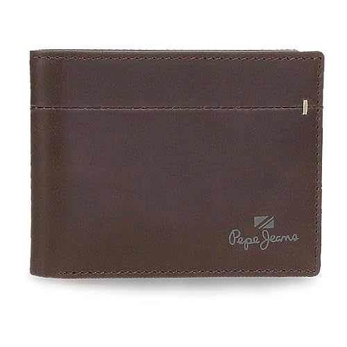 Pepe Jeans Staple Horizontale Geldbörse mit Geldbörse, Braun, 11,5 x 8 x 1 cm Leder, braun, Talla única, Horizontale Geldbörse mit Geldbörse von Pepe Jeans