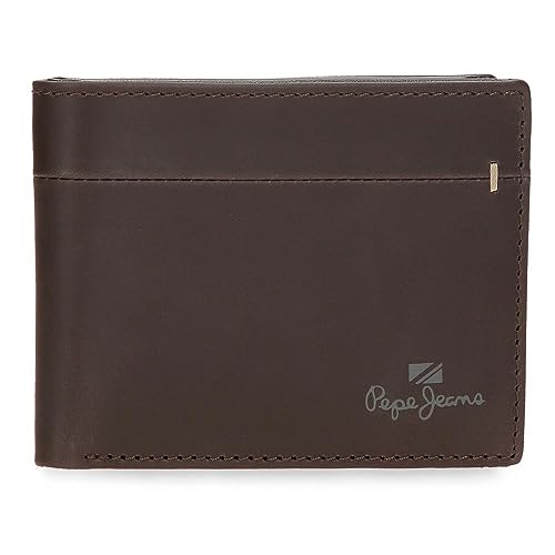 Pepe Jeans Staple Horizontale Geldbörse mit Geldbörse, Braun, 11 x 8 x 1 cm Leder, braun, Talla única, Horizontale Geldbörse mit Geldbörse von Pepe Jeans