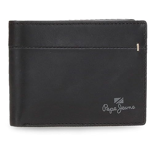 Pepe Jeans Staple Horizontale Geldbörse mit Geldbörse, Schwarz, 11 x 8 x 1 cm Leder, Schwarz, Talla única, Horizontale Geldbörse mit Geldbörse von Pepe Jeans