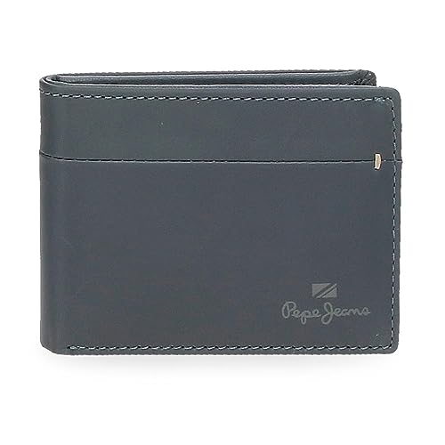 Pepe Jeans Staple Horizontale Geldbörse mit Geldbörse Blau 11x8x1 cm Leder, Blau, One Size, Quertasche mit Geldbörse, blau, Taglia Unica, Horizontale Brieftasche mit Geldbörse von Pepe Jeans