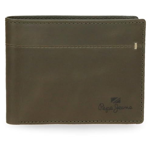Pepe Jeans Staple Horizontale Geldbörse mit Geldbörse Grün 11,5 x 8 x 1 cm Leder by Joumma Bags, grün, Talla única, Horizontale Geldbörse mit Münzfach von Pepe Jeans
