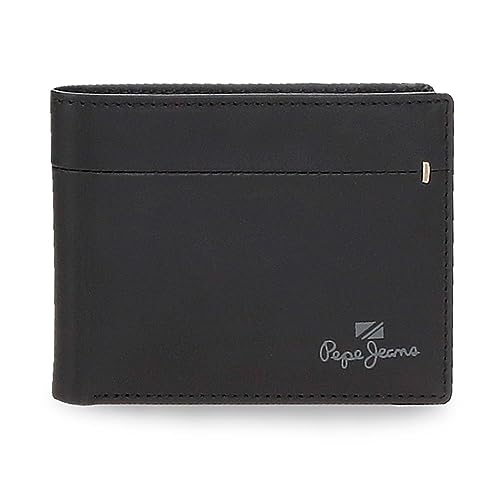 Pepe Jeans Staple Horizontale Geldbörse mit Geldbörse Schwarz 11,5 x 8 x 1 cm Leder, Schwarz, Talla única, Horizontale Geldbörse mit Geldbörse von Pepe Jeans