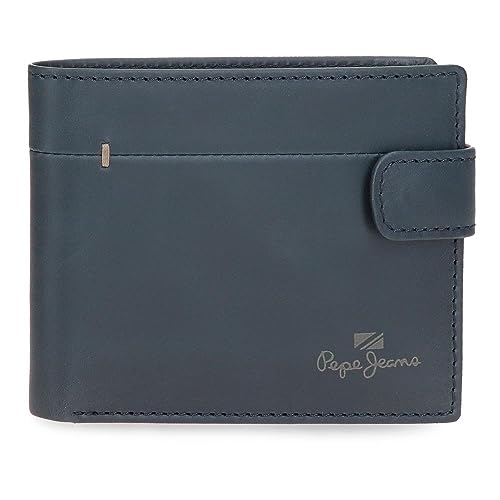 Pepe Jeans Staple Horizontal Wallet mit Klickverschluss, Einheitsgröße, blau, Einheitsgröße, Horizontale Geldbörse mit Klickverschluss von Pepe Jeans