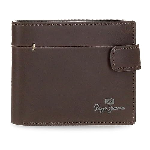 Pepe Jeans Staple Horizontal Wallet mit Klickverschluss, Einheitsgröße, braun, Einheitsgröße, Horizontale Geldbörse mit Klickverschluss von Pepe Jeans