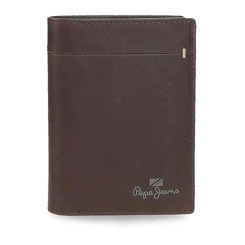 Pepe Jeans Staple Vertikale Geldbörse mit Geldbörse, Braun, 8,5 x 11,5 x 1 cm Leder, braun, Talla única, Vertikale Geldbörse mit Geldbörse von Pepe Jeans