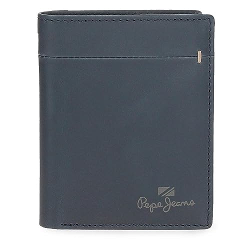 Pepe Jeans Staple Vertikale Geldbörse mit Geldbörse Blau 8,5 x 10,5 x 1 cm Leder, blau, Talla única, Vertikale Geldbörse mit Geldbörse von Pepe Jeans