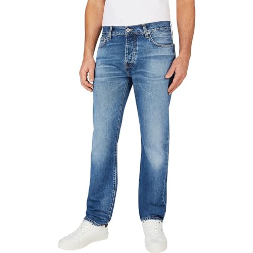 Pepe Jeans Straight FIT MID-Rise Jeans - Byron, Blue (Denim-ht3), 29W / 30L von Pepe Jeans