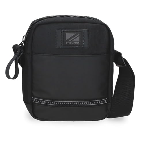 Pepe Jeans Stratford Umhängetasche klein schwarz 17 x 22 x 7,5 cm Polyester by Joumma Bags, Schwarz, Talla única, Kleine Umhängetasche von Pepe Jeans