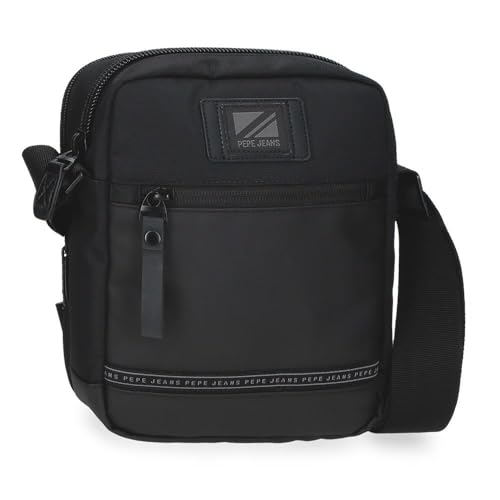Pepe Jeans Stratford Umhängetasche schwarz 17 x 22 x 7,5 cm Polyester by Joumma Bags, Schwarz, Talla única, Umhängetasche von Pepe Jeans