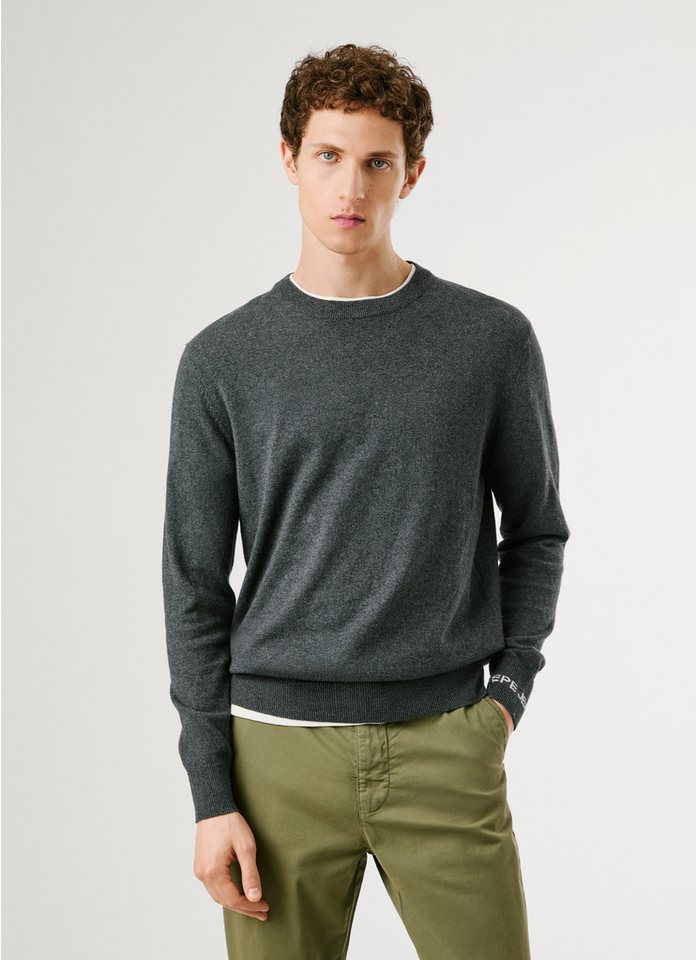 Pepe Jeans Strickpullover ANDRE CREW NECK mit Rundhals, Logo-Jacquard von Pepe Jeans