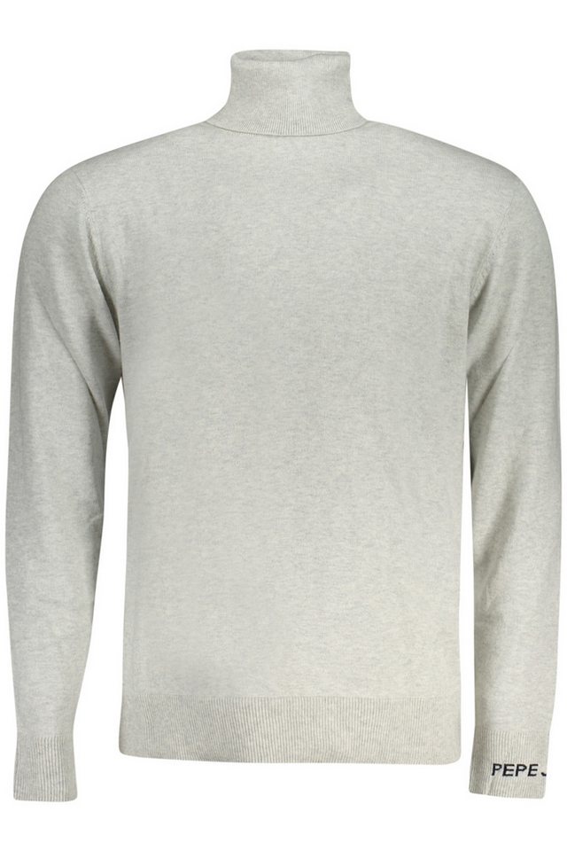 Pepe Jeans Strickpullover Grauer Herren Rollkragenpullover mit Stickerei und Logo-Details von Pepe Jeans