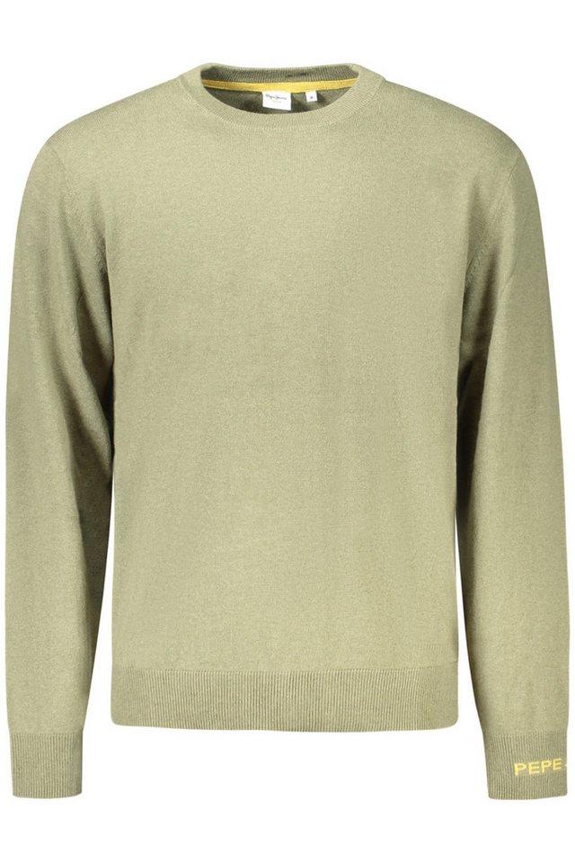 Pepe Jeans Strickpullover Herren Pullover Grün - Langarm, Rundhals, Besticktes Logo von Pepe Jeans