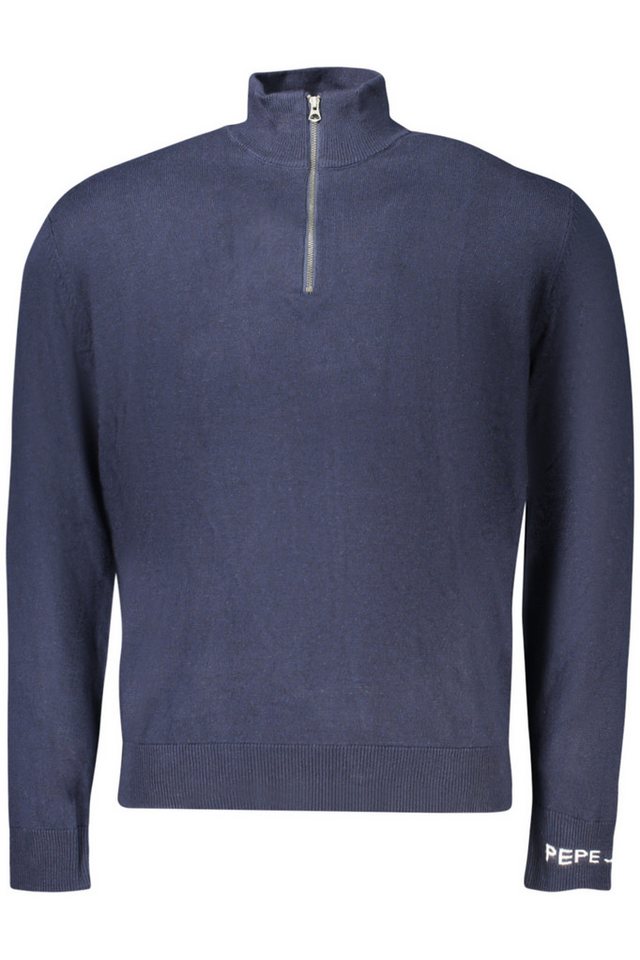 Pepe Jeans Strickpullover Herren Pullover Blau mit Reißverschluss & Stickerei - Langarm-Shirt von Pepe Jeans