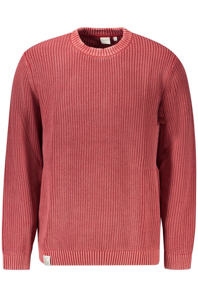 Pepe Jeans Strickpullover Herren Pullover aus nachhaltiger Baumwolle - Rot, Rundhals, Langarm von Pepe Jeans