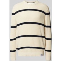 Pepe Jeans Strickpullover mit Rundhalsausschnitt Modell 'Cairo' in Offwhite, Größe XXL von Pepe Jeans