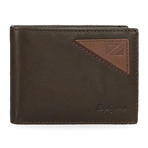 Pepe Jeans Striking Geldbörse mit Kartenhalter, Braun, 11 x 7 x 1,5 cm, Leder, braun, Geldbörse mit Kartenfach von Pepe Jeans