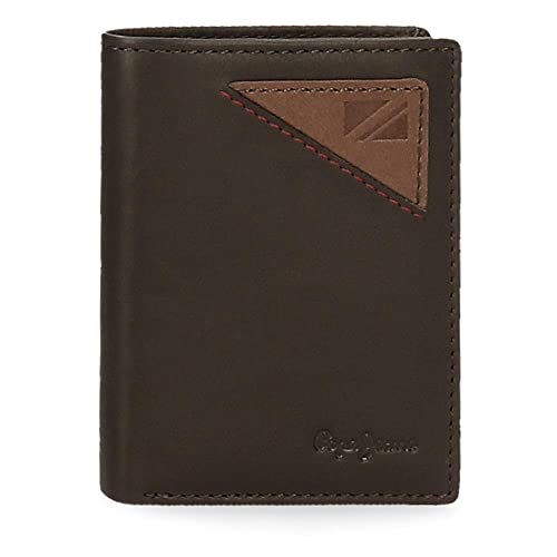 Pepe Jeans Striking Geldbörse mit Kartenhalter, Braun, 11 x 7 x 1,5 cm, Leder, braun, Geldbörse mit Kartenfach von Pepe Jeans