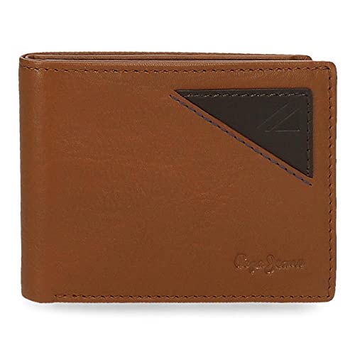 Pepe Jeans Striking Geldbörse mit Kartenhalter, Braun, 11 x 7 x 1,5 cm, Leder, braun, Geldbörse mit Kartenfach von Pepe Jeans