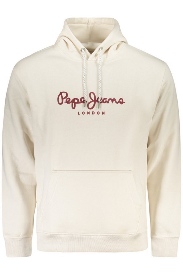 Pepe Jeans Sweatshirt Nachhaltiges Herren Sweatshirt: Weißer Hoodie mit von Pepe Jeans