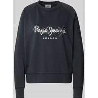 Pepe Jeans Sweatshirt mit Label-Print Modell 'LUPITA' in Black, Größe M von Pepe Jeans