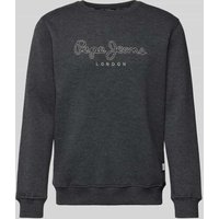 Pepe Jeans Sweatshirt mit Label-Stitching Modell 'Nouvel' in Dunkelgrau, Größe XXL Pepe Jeans Sweatshirt mit Label-Stitching Modell 'Nouvel' in Dunkelgrau, Größe XXL von Pepe Jeans