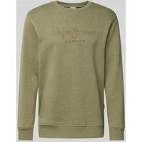 Pepe Jeans Sweatshirt mit Label-Stitching Modell 'Nouvel' in Oliv, Größe M Pepe Jeans Sweatshirt mit Label-Stitching Modell 'Nouvel' in Oliv, Größe M von Pepe Jeans