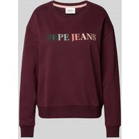 Pepe Jeans Sweatshirt mit Rundhalsausschnitt Modell 'REAGAN' in Bordeaux, Größe L von Pepe Jeans