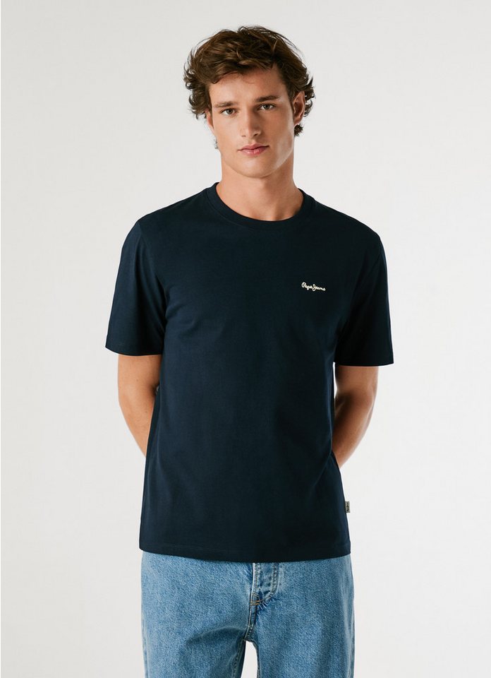 Pepe Jeans T-Shirt CONTRAST CONNOR mit Rundhals und gesticktem Logo von Pepe Jeans