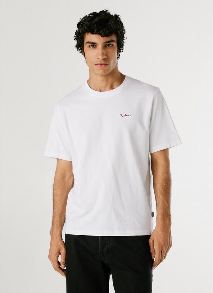 Pepe Jeans T-Shirt CONTRAST CONNOR mit Rundhals und gesticktem Logo von Pepe Jeans