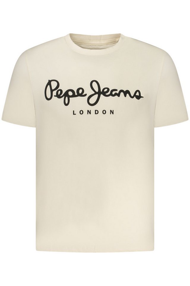 Pepe Jeans T-Shirt Herren Slim Fit Rundhals T-Shirt Beige - von Pepe Jeans