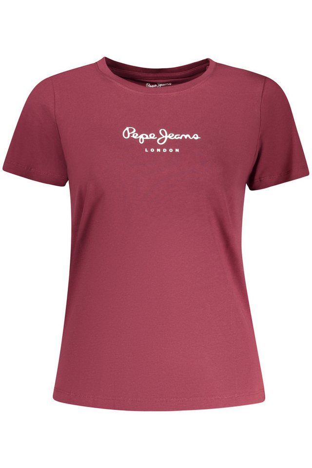 Pepe Jeans T-Shirt Kurzarm Damen T-Shirt Rot - Nachhaltige Baumwolle & von Pepe Jeans