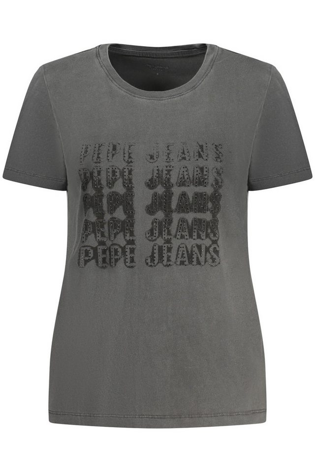 Pepe Jeans T-Shirt Schwarzes Damen Kurzarm-Shirt aus Bio-Baumwolle mit von Pepe Jeans
