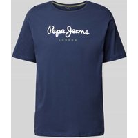 Pepe Jeans T-Shirt mit Label-Print Modell 'EGGO' in Dunkelblau, Größe S von Pepe Jeans