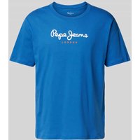 Pepe Jeans T-Shirt mit Label-Print Modell 'EGGO' in Jeansblau, Größe S von Pepe Jeans